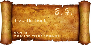 Brxa Humbert névjegykártya